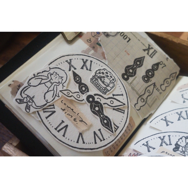 [SIÊU PHẨM] Stamp 2 mặt 'Parts of the Clock' hãng Yamadoro | Nhập chính hãng