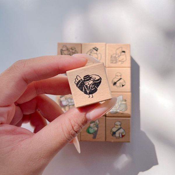 Tách lẻ set stamp Mr. Bird with paper hãng Yamadoro | Chính hãng Taiwan