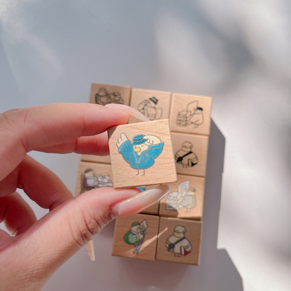 Tách lẻ set stamp Mr. Bird with paper hãng Yamadoro | Chính hãng Taiwan