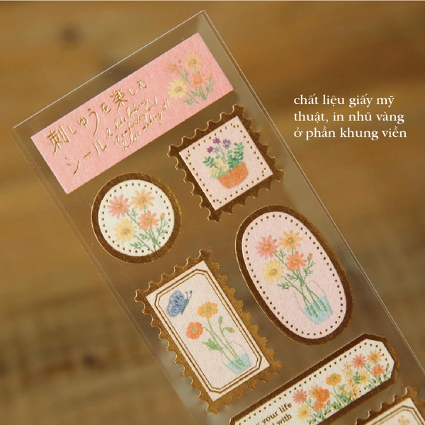 Stickers tranh thêu tay Shishuu