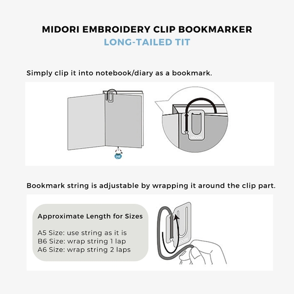 Các mẫu bookmark hình thêu con vật xinh xắn | Chính hãng Midori Nhật Bản