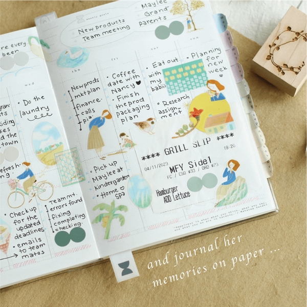 PET Tape Stickers bế sẵn 'Amelie's Day Trip' by teayoushop