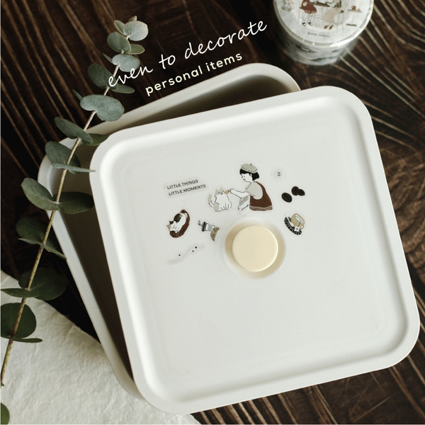 PET Tape Stickers bế sẵn 'Neko Cafe' by teayoushop