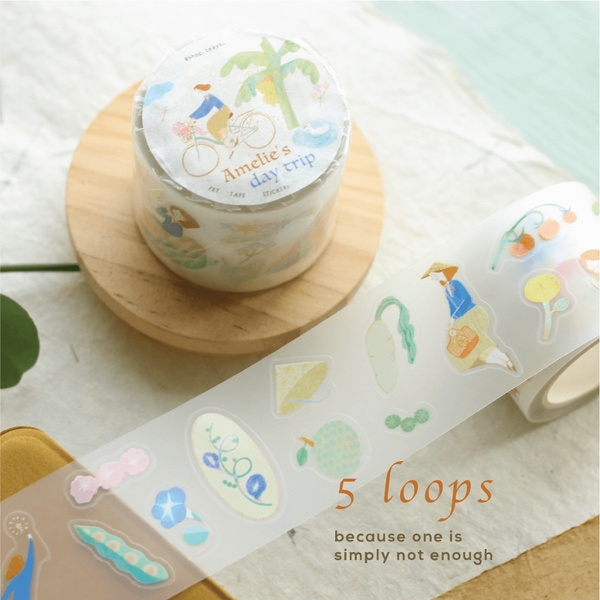 PET Tape Stickers bế sẵn 'Amelie's Day Trip' by teayoushop