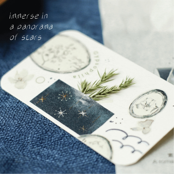 Washi Tape nhũ vàng nổi 