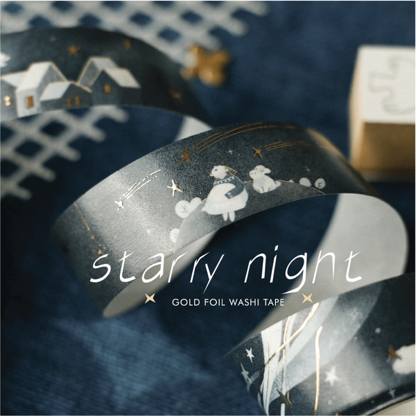 Washi Tape nhũ vàng nổi 