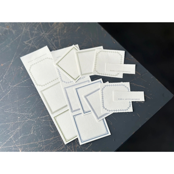 [Chiết lẻ 10 tờ] Các mẫu giấy note dập nhũ chìm hãng Oeda Letterpress Nhật Bản
