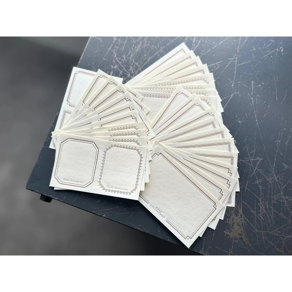 [Chiết lẻ 9 tờ] Các mẫu giấy Sticker Note dập nhũ chìm hãng Oeda Letterpress