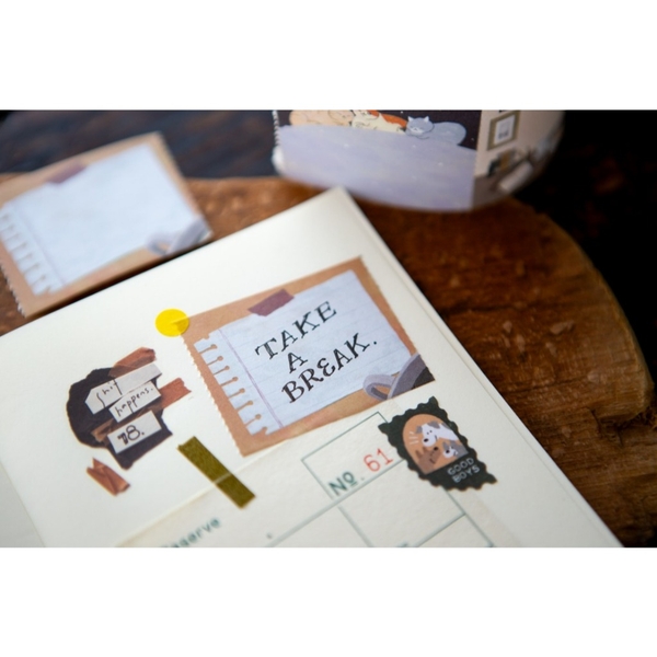 Giấy note dạng cuộn Sticky Rolls 'Life with Cats' hãng OURS