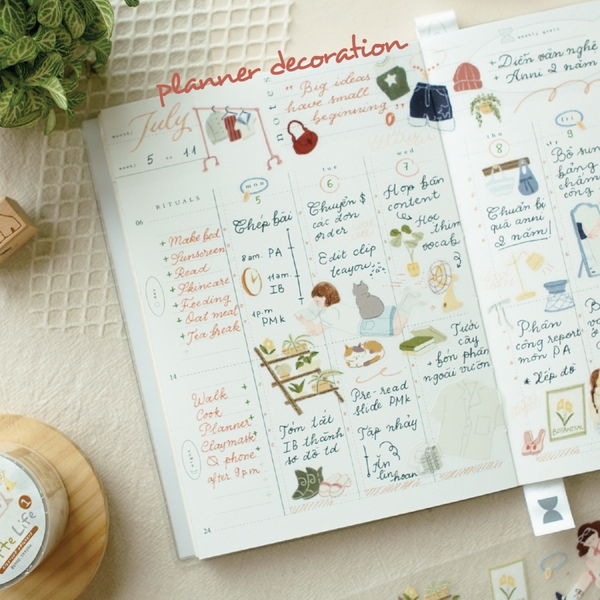 Palette Life 1 - PET Tape Stickers  hình dán bế sẵn | by teayoushop