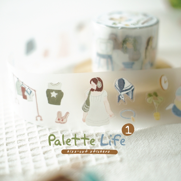 Palette Life 1 - PET Tape Stickers  hình dán bế sẵn | by teayoushop
