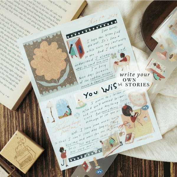 PET Tape Stickers - hình dán bế sẵn 'The Enchanted Library' by teayoushop