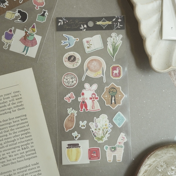 Các mẫu sticker chất giấy mỹ thuật | collab họa sĩ Nhật Bản