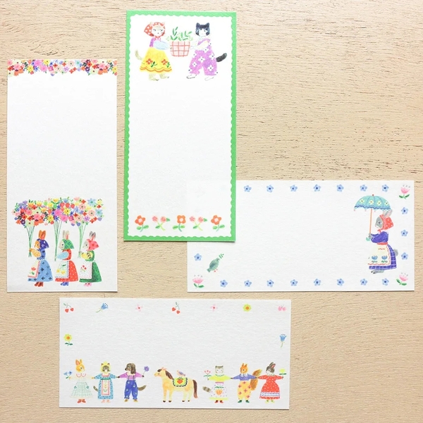 Chiết 4 tờ | các mẫu giấy note chữ nhật hãng Cozyca | hàng nhập chính hãng
