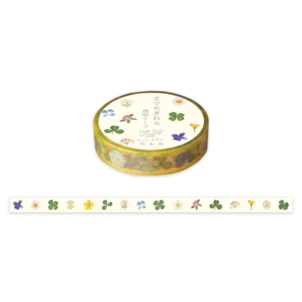 Các mẫu clear tape (chất PET trong suốt) chủ đề hoa lá ép khô | hãng Ryuryu Nhật Bản
