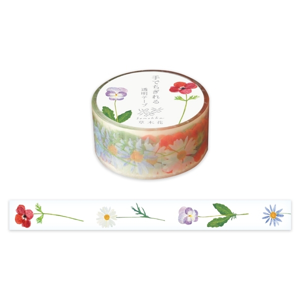 Các mẫu clear tape (chất PET trong suốt) chủ đề hoa lá ép khô | hãng Ryuryu Nhật Bản