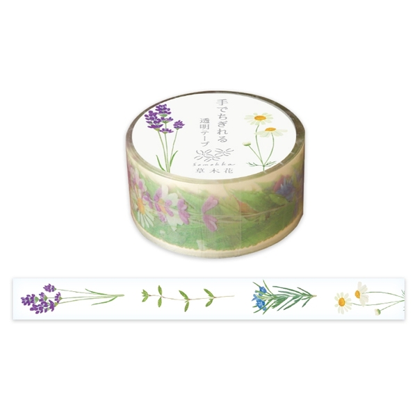 Các mẫu clear tape (chất PET trong suốt) chủ đề hoa lá ép khô | hãng Ryuryu Nhật Bản