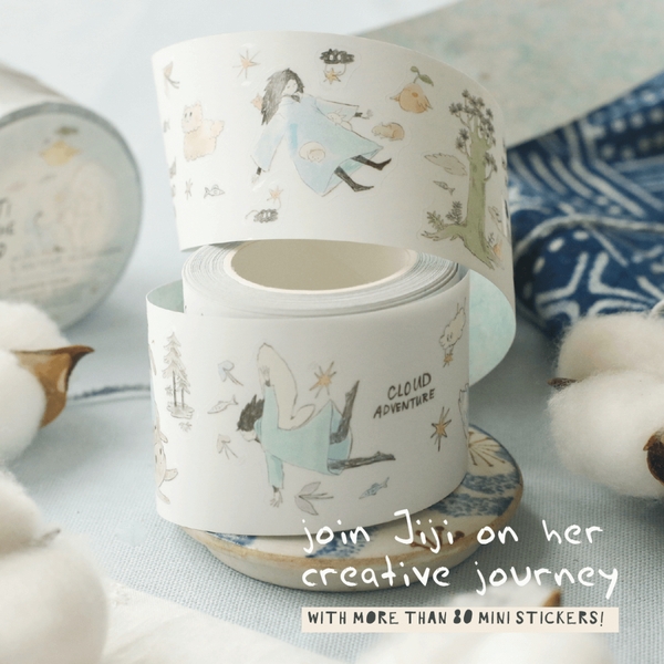 PET tape stickers với đế trắng 