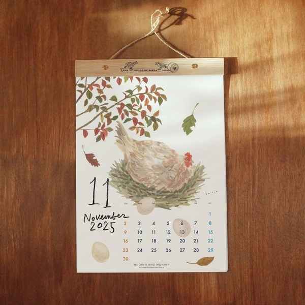 Lịch treo tường 2025 Hàn Quốc hãng Huggin and Muninn