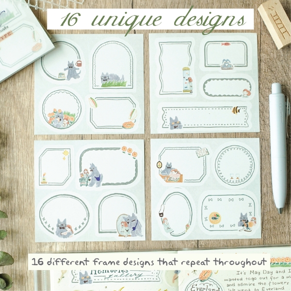 [Full tệp] Giấy frame note dạng Sticker | original by teayoushop