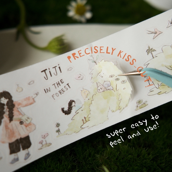 PET tape stickers với đế trắng 