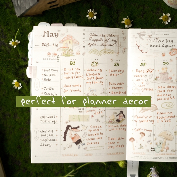 PET tape stickers với đế trắng 