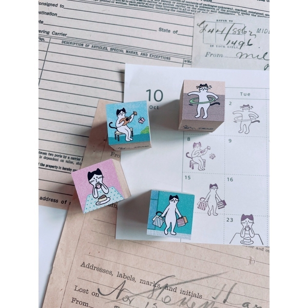 Các mẫu con dấu gỗ Daily Sam hãng Rikka Stationery