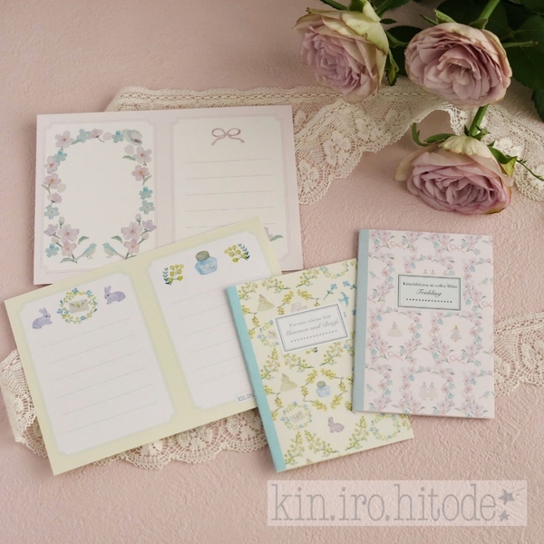 Các mẫu giấy Note Coquette dạng gấp đôi thành quyển sổ 💌 | Hãng Kin.iro.hitode hot hit Nhật Bản