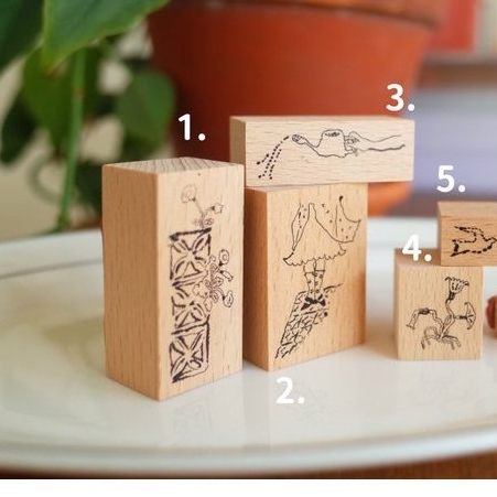 Các mẫu con dấu gỗ chủ đề Corner Garden hãng Misshoegg Đài Loan