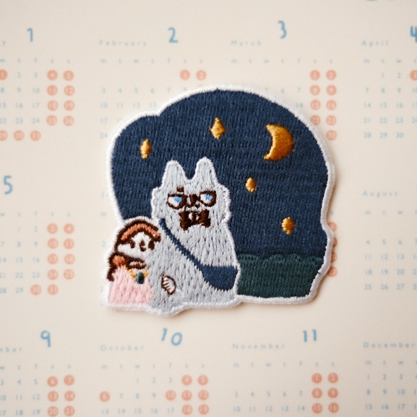 Hình thêu dạng pin cài/ pin ủi - Neko Boyfriend| teayoushop