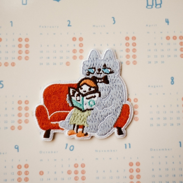 Hình thêu dạng pin cài/ pin ủi - Neko Boyfriend| teayoushop