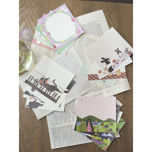 Set Giấy Note Mix 16 Tờ Xinh Xắn | Hãng Cozyca Nhật Bản