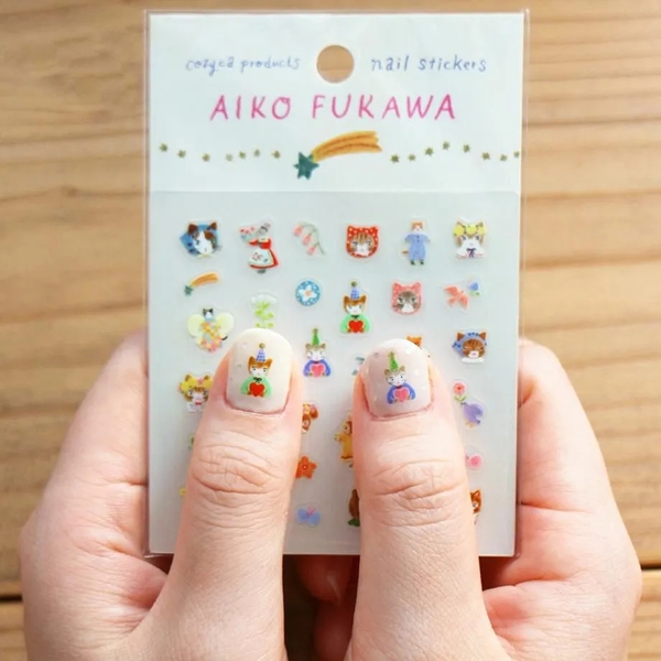 Các mẫu sticker mini dán nail hoạ sĩ Mariko Fukuoka và Aiko Fukukawa | hãng Cozyca