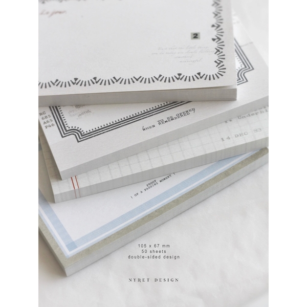 [Full và Chiết 10 tờ] Các mẫu giấy Memo Note in 2 mặt hãng Nyret Design