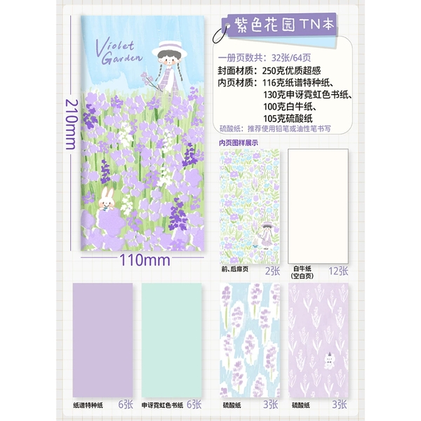 Các mẫu ruột sổ size TN (Travel Notebook) | hãng Molinta