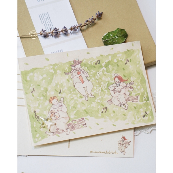 Các mẫu Postcard chủ đề người tí bon | by Con Cá