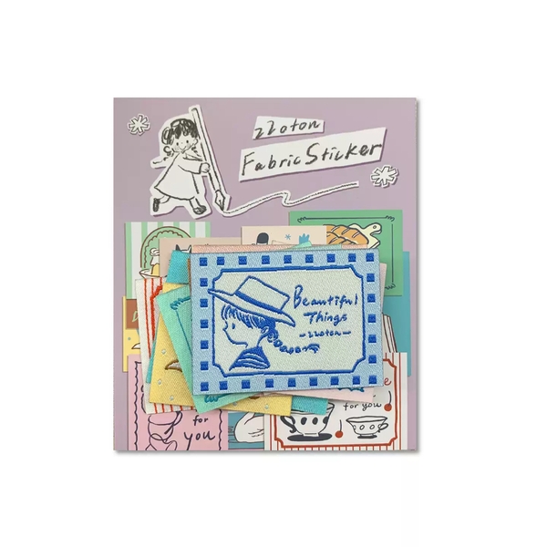Set 10 sticker tag thêu vải hãng Molinta