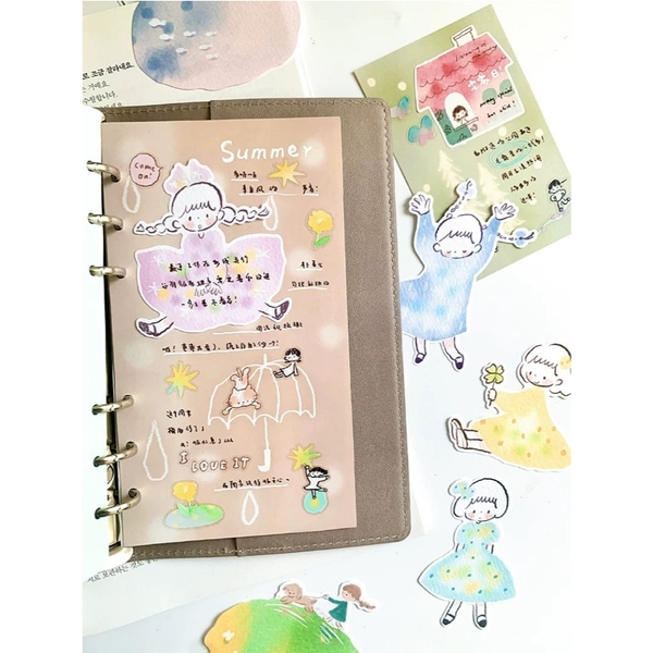 Các mẫu Flake Note series Watercolor Girls hãng Molinta