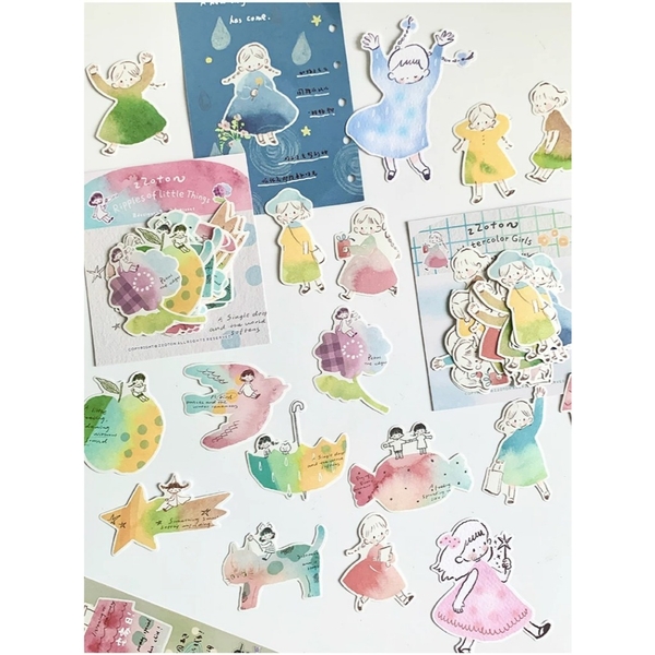 Các mẫu Flake Note series Watercolor Girls hãng Molinta