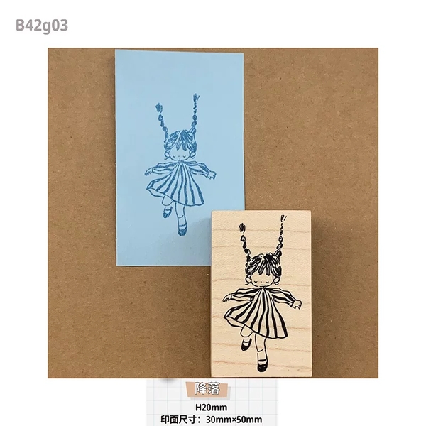 Các mẫu stamp gỗ cô gái chủ đề Rainy Day hãng Molinta