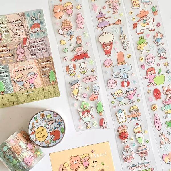 Các mẫu PET Tape series Watercolor Girls hãng Molinta