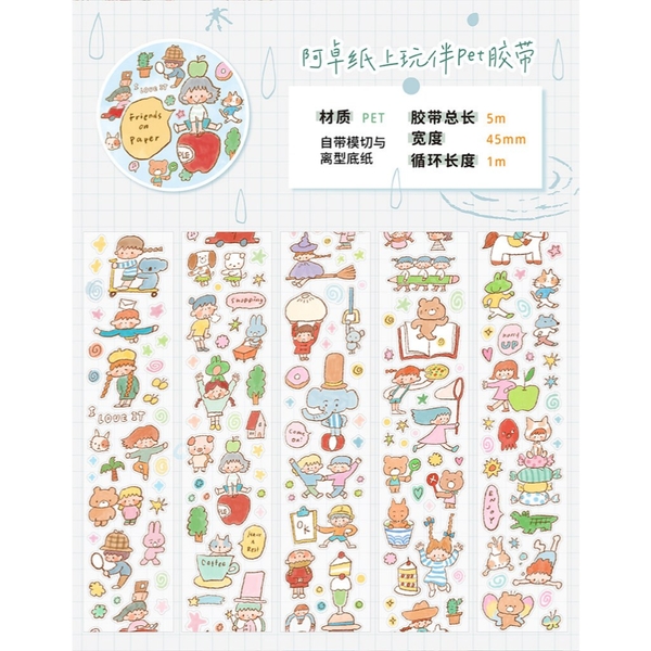 Các mẫu PET Tape series Watercolor Girls hãng Molinta