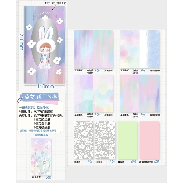Các mẫu ruột sổ size TN (Travel Notebook) | hãng Molinta