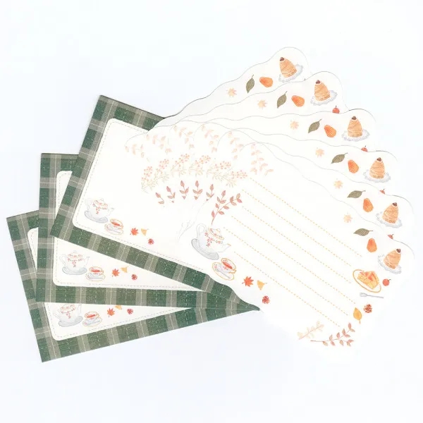 Letter Set chủ đề Autumn | 6 tờ thư + 3 phong bì | Hãng NB Nhật Bản