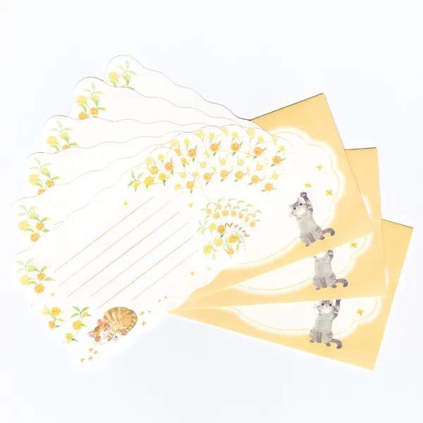 Letter Set chủ đề Autumn | 6 tờ thư + 3 phong bì | Hãng NB Nhật Bản