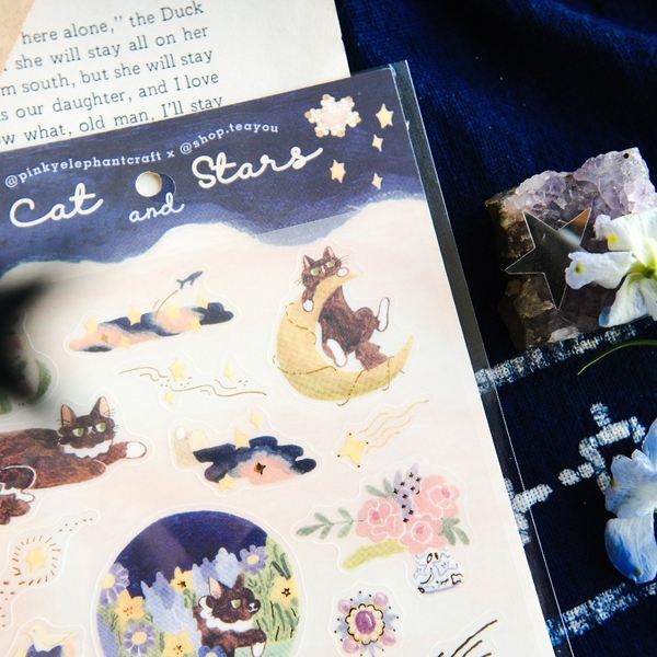 Sticker Sheet chất Tracing Paper kèm nhũ vàng 