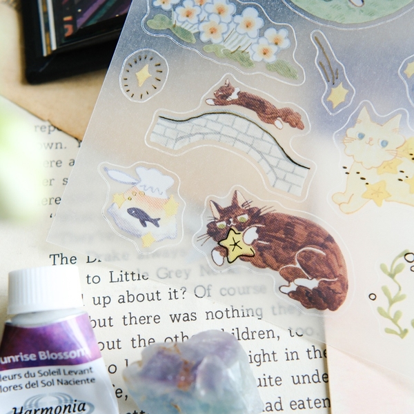 Sticker Sheet chất Tracing Paper kèm nhũ vàng 