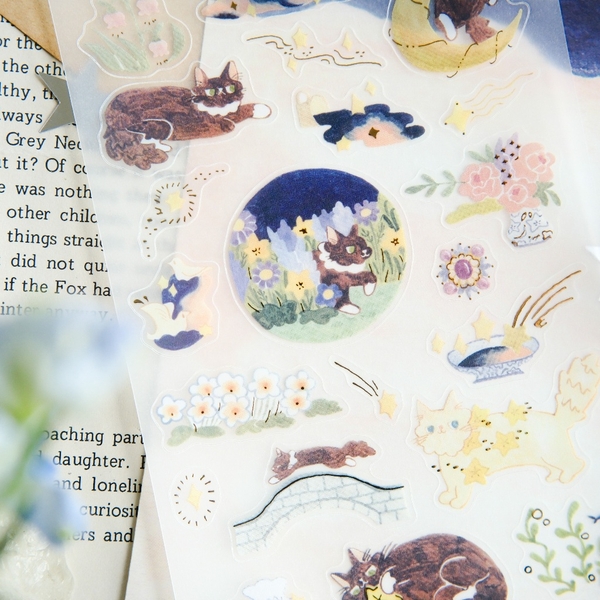 Sticker Sheet chất Tracing Paper kèm nhũ vàng 