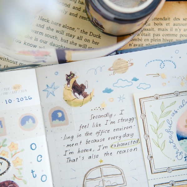 Sticker Sheet chất Tracing Paper kèm nhũ vàng 