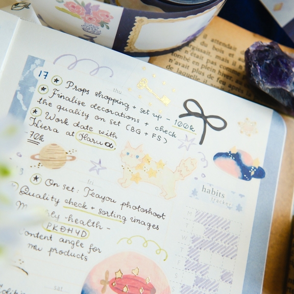 Sticker Sheet chất Tracing Paper kèm nhũ vàng 